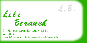 lili beranek business card